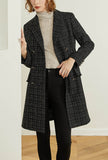 Plaid Tweed A-line Midi Blazer Dress