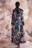 Plus Size Floral Print Belted Trench Coat