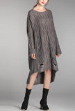 Plus Size Loose Mid-length Twist Sweater Dress