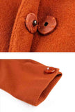 Plus Size Solid Color Lapel Collar Woolen Coat