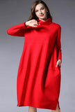 Plus Size Turtleneck mid-length Sweater Dress