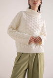 Polka Dot Casual Turtleneck Pullover Sweater
