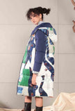 Printed Mid-length White Duck Down Hooded Coat