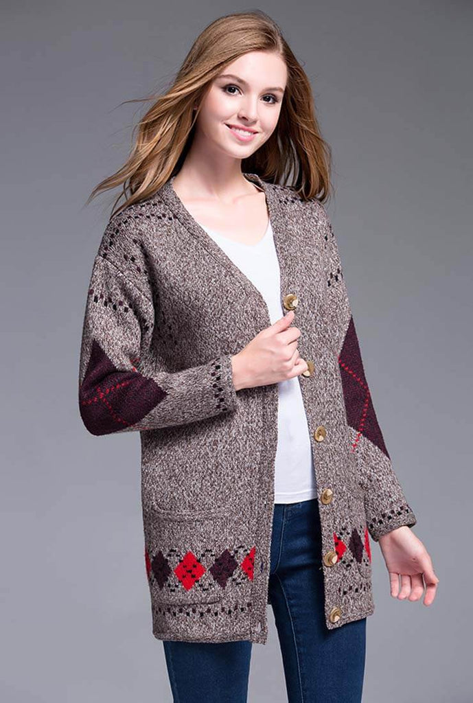 Printed Plus Size Cardigan Sweater