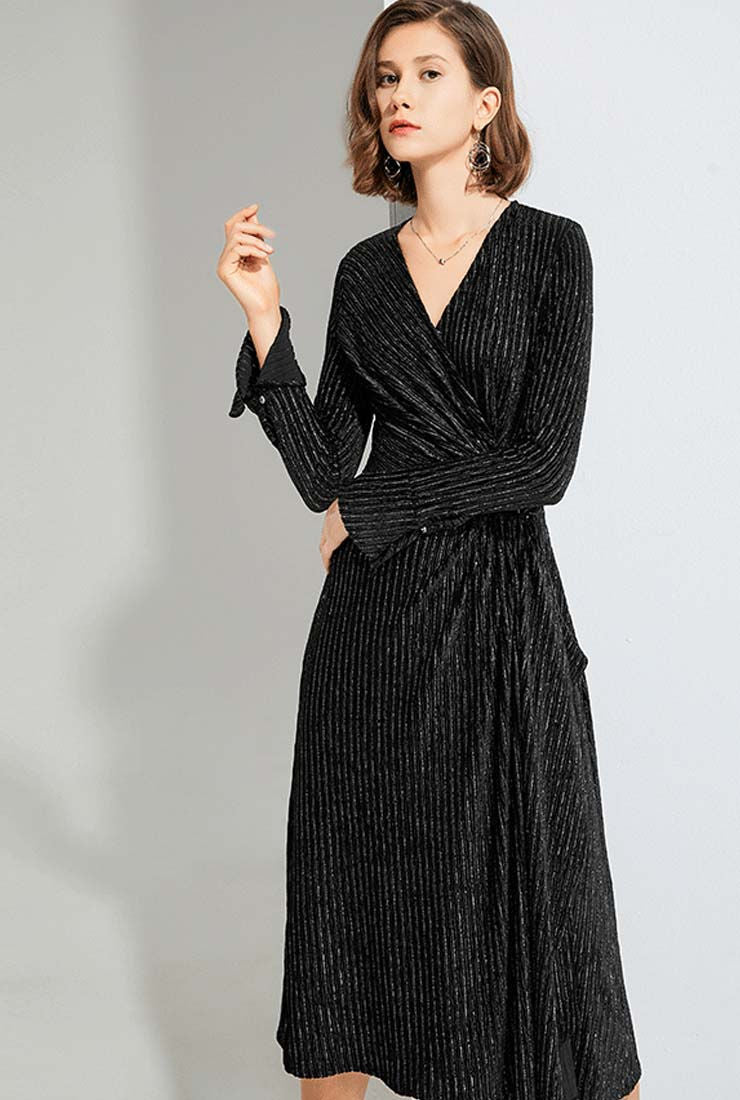 Whistles maia best sale sparkle wrap dress
