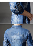 Slim-fit Embroidered Denim Mini Dress
