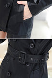 Slim Fit Leather Blazer Trench Coat