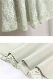 Stand Collar Cheongsam Style High Waist Lace Midi Dress