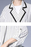 Striped Printed Trench Coat Whit Belt