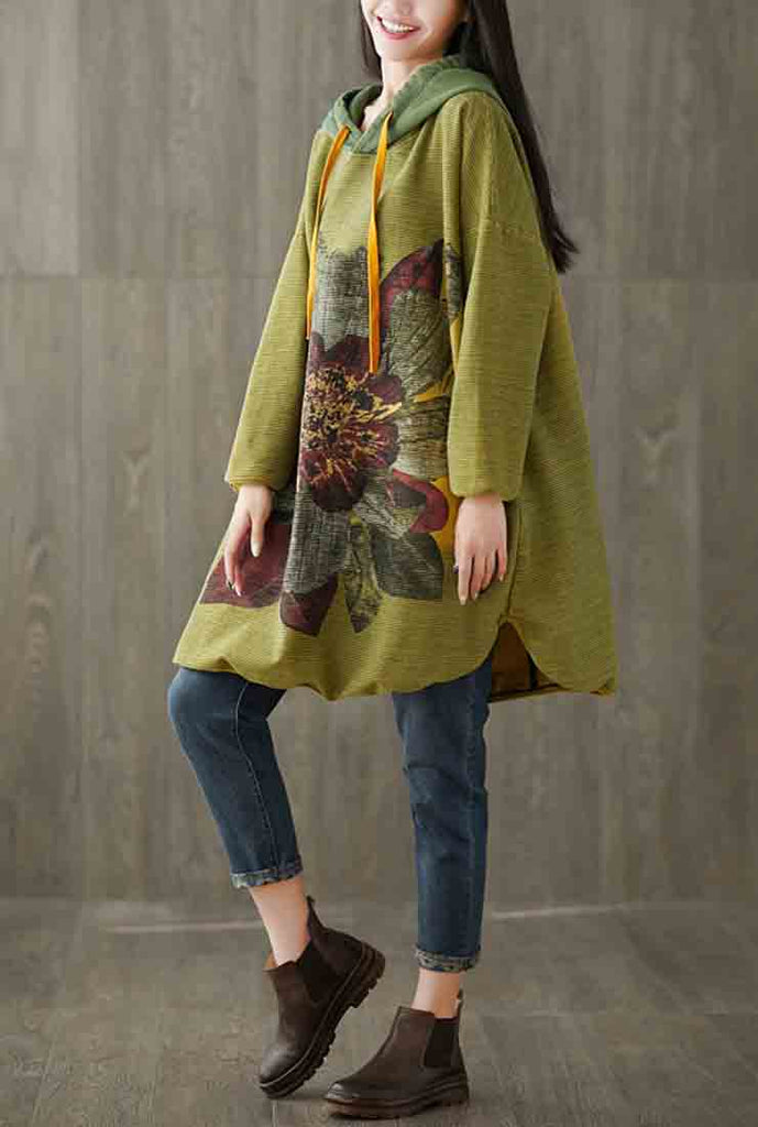 Style In Mind Cotton Hodded Midi Dress