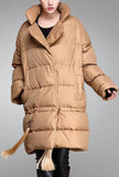 Thicken Loose Fringed Long Down Puffer Jacket