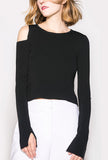 Thin Long Sleeve Off-the-shoulder Pullover