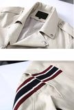 Threaded Loose Short Leather Jacket
