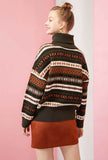 Turtleneck Printed Pattern Pullovers Sweater