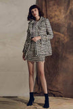 Tweed Plaid Fringe Jacket + Skirt Two Piece Set