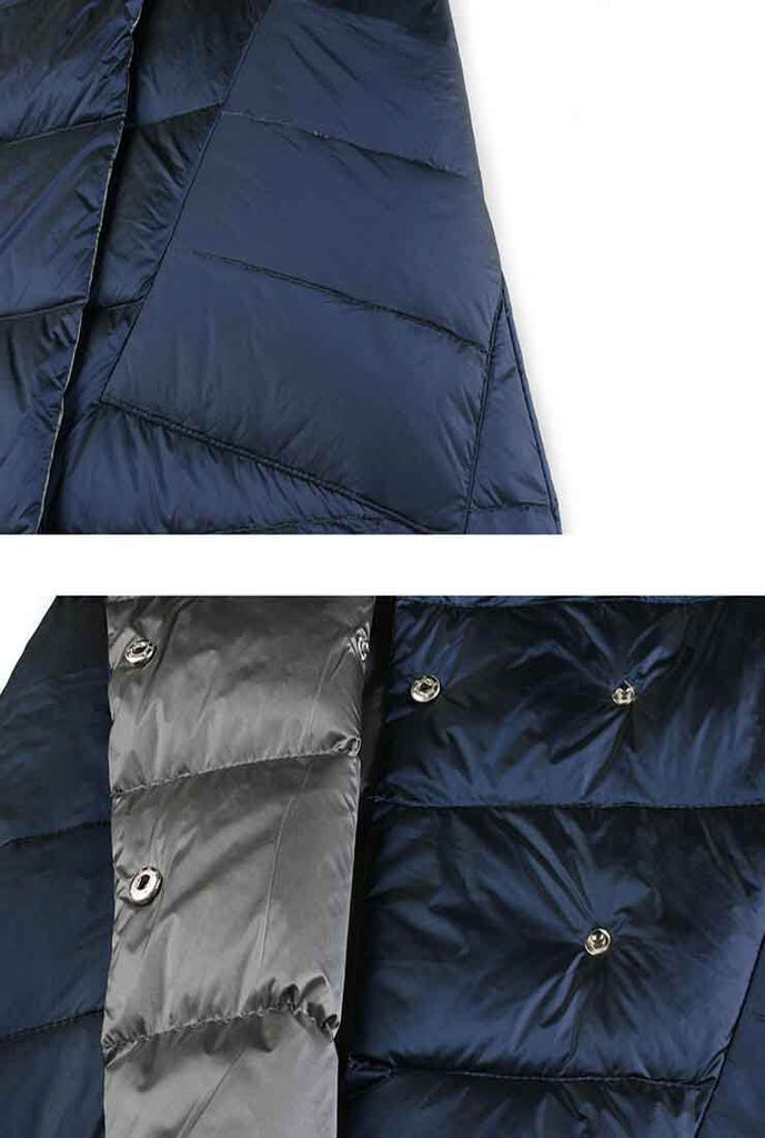 Plus Size Double-side Light Down Puffer Long Coat