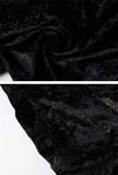 V-neck Gold Velvet Wide Leg Jumpsuit