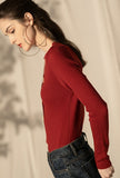 V-neck Long-sleeved Pullover 