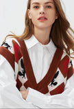  V-neck Sleeveless Pullovers Vest  Sweater