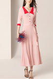 V-neck Slim Waist Long Sweater Dress