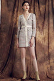 Plaid Tweed Long Sleeve Mini Dress