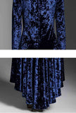 Velvet Fishtail Openwork Tight Maxi Dress