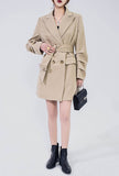 Vintage Chic Harbor-style Waist Belted Trench Coat