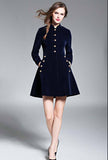 Vintage Velvet Long Sleeve A-line Mini Dress