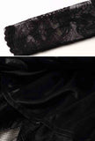 Vintage Openwork Lace Velvet Black Maxi Dress