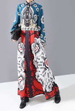 Vintage Oriental Floral Lapel Loose-Fit Maxi Dress
