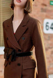 Vintage Slim-length Long-sleeved Woolen Coat