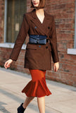 Vintage Slim Long-sleeved Woolen Coat
