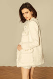 Vintage White Color Tweed Tassels Coat