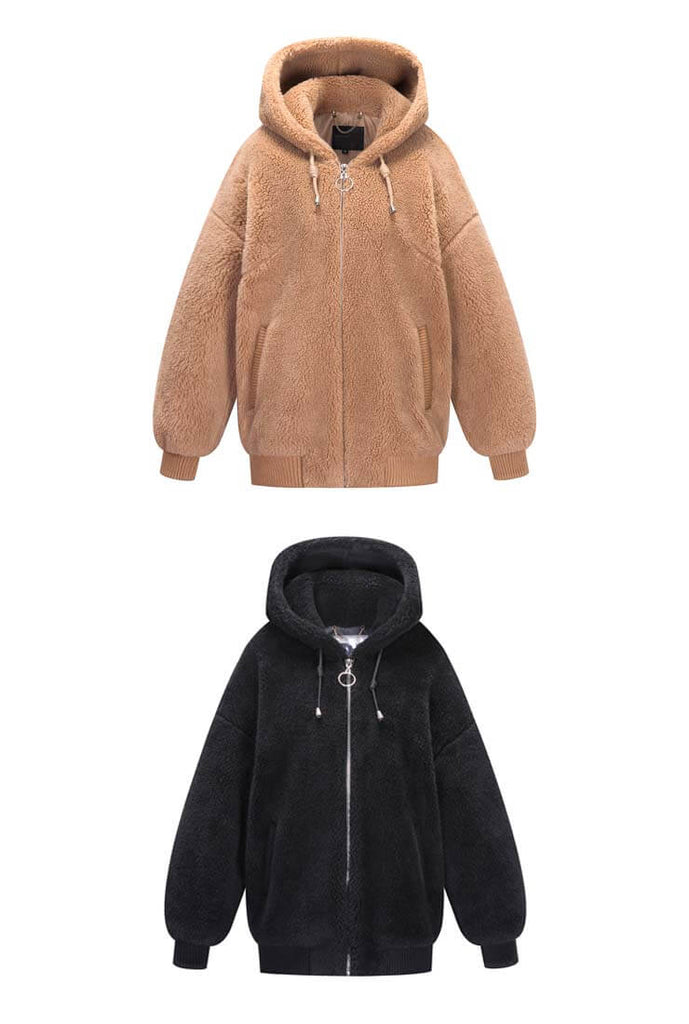 Warm Loose Hooded Teddy Bear Jacket