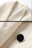 White 100% Wool  Thicken Long Coat