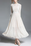 White Lace Waist Maxi Dress