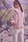 Women's Pink Tassel V-neck Tweed Jacket