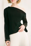 Wool Off The Shoulder Pullovers Sweater